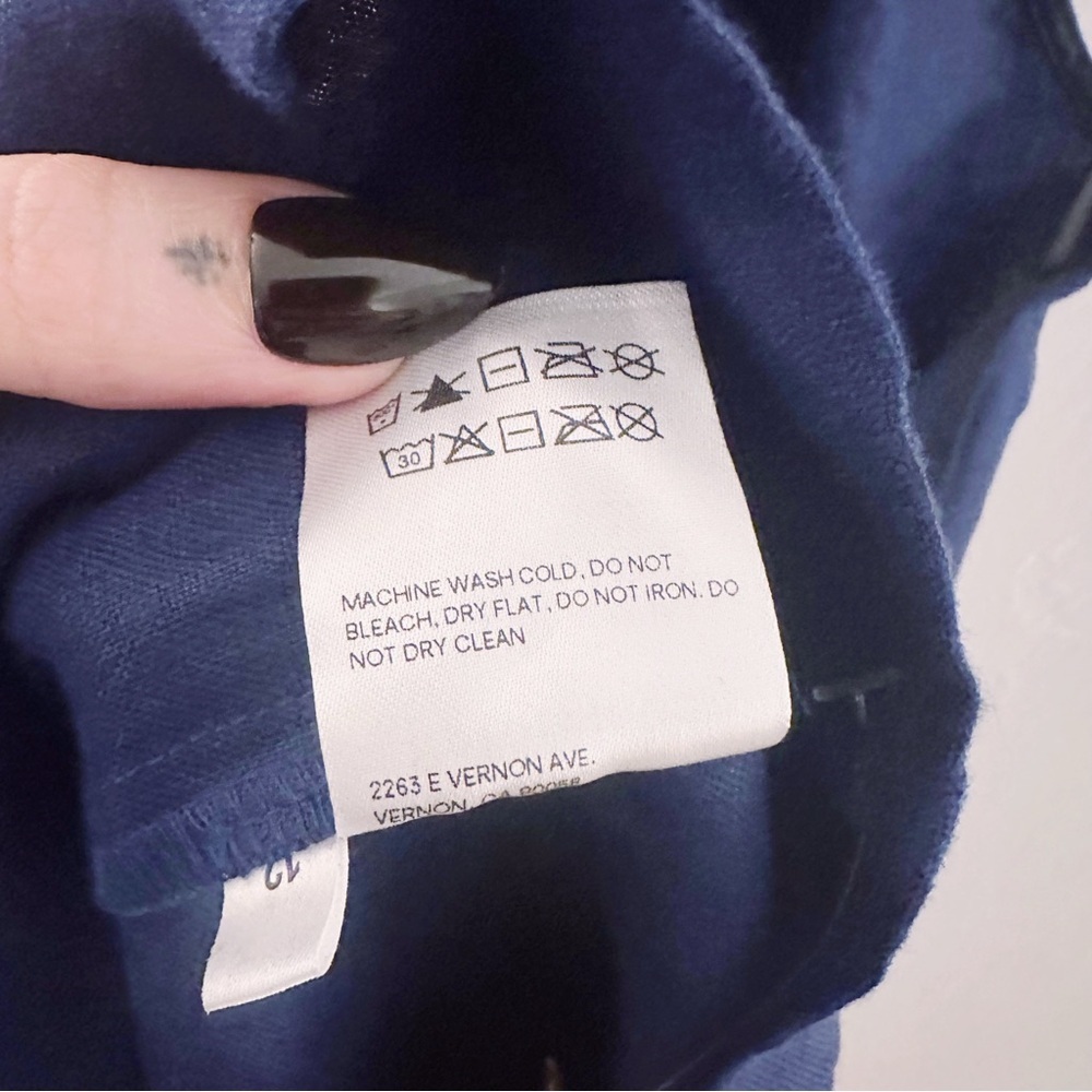 Reformation The Dory Dress Linen Faux Wrap Navy Blue Mini Halter NWT - Picture 8 of 10